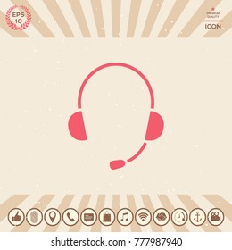 Headphones with microphone icon