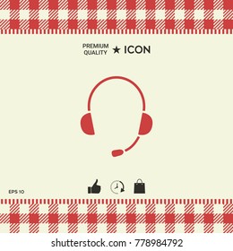 Headphones with microphone icon