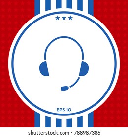 Headphones with microphone icon