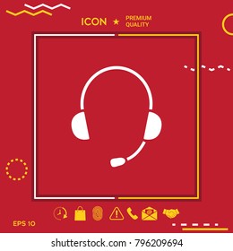 Headphones with microphone icon