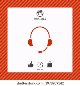 Headphones with microphone icon. Elements for your design