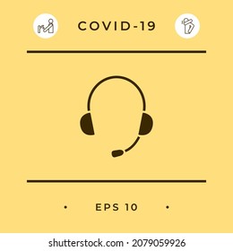 Auriculares con icono de micrófono. Elementos para su diseño