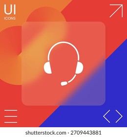Auriculares con icono de micrófono. Elementos para su diseño