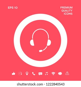 Headphones with microphone icon. Graphic elements for your design