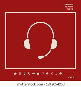 Headphones with microphone icon. Graphic elements for your design