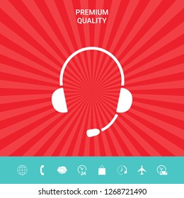Headphones with microphone icon. Graphic elements for your design