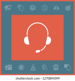 Headphones with microphone icon. Graphic elements for your design