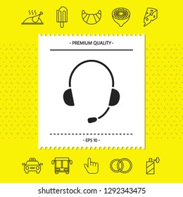 Headphones with microphone icon. Graphic elements for your design