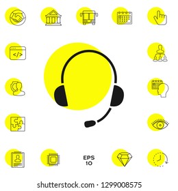 Headphones with microphone icon. Graphic elements for your design