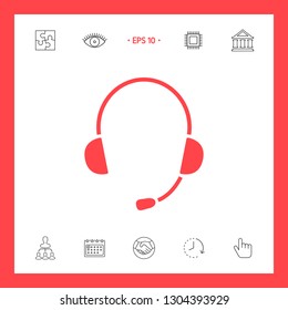 Headphones with microphone icon. Graphic elements for your design