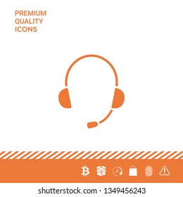 Headphones with microphone icon. Graphic elements for your design