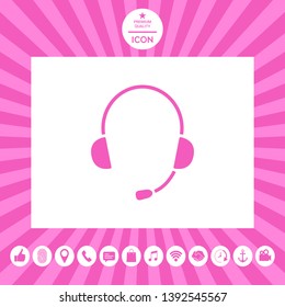 Headphones with microphone icon. Graphic elements for your design