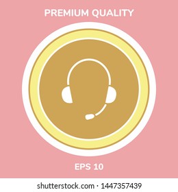 Headphones with microphone icon. Graphic elements for your design