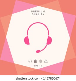 Headphones with microphone icon. Graphic elements for your design