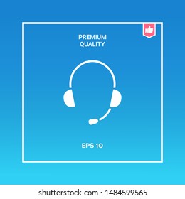 Headphones with microphone icon. Graphic elements for your design