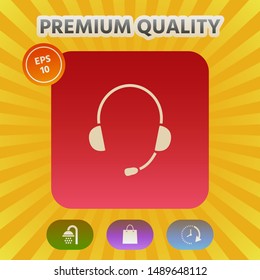 Headphones with microphone icon. Graphic elements for your design