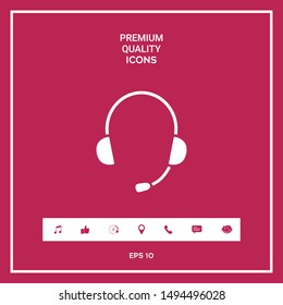 Headphones with microphone icon. Graphic elements for your design