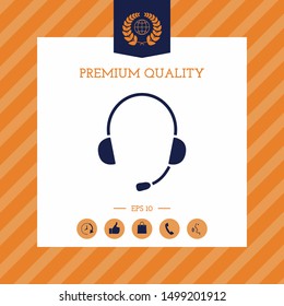 Headphones with microphone icon. Graphic elements for your design
