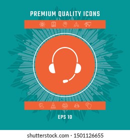 Headphones with microphone icon. Graphic elements for your design