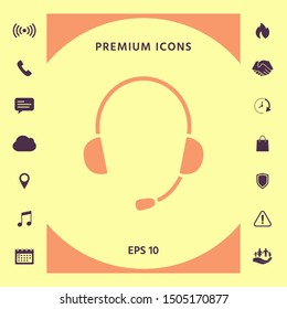 Headphones with microphone icon. Graphic elements for your design