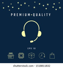 Headphones with microphone icon. Graphic elements for your design