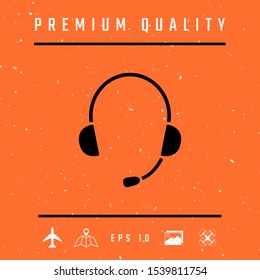 Headphones with microphone icon. Graphic elements for your design
