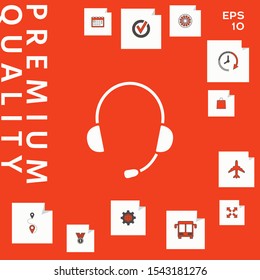 Headphones with microphone icon. Graphic elements for your design