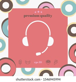 Headphones with microphone icon. Graphic elements for your design