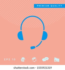 Headphones with microphone icon. Graphic elements for your design