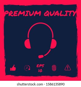 Headphones with microphone icon. Graphic elements for your design
