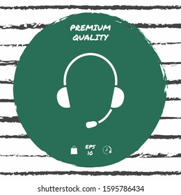 Headphones with microphone icon. Graphic elements for your design