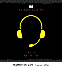 Headphones with microphone icon. Graphic elements for your design