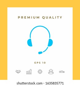 Headphones with microphone icon. Graphic elements for your design