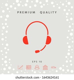 Headphones with microphone icon. Graphic elements for your design