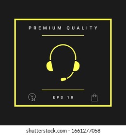Headphones with microphone icon. Graphic elements for your design
