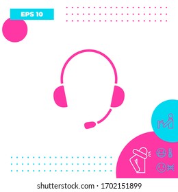 Headphones with microphone icon. Graphic elements for your design