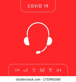 Headphones with microphone icon. Graphic elements for your design
