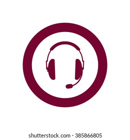  headphones with microphone  icon Vector