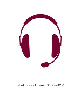  headphones with microphone  icon Vector