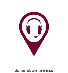  headphones with microphone  icon Vector