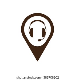  headphones with microphone  icon Vector