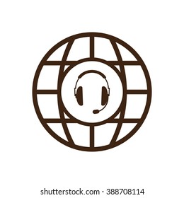  headphones with microphone  icon Vector