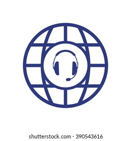  headphones with microphone  icon Vector