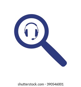  headphones with microphone  icon Vector