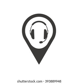  headphones with microphone  icon Vector
