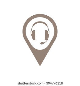  headphones with microphone  icon Vector
