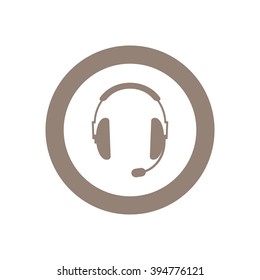  headphones with microphone  icon Vector