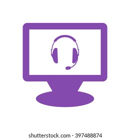  headphones with microphone  icon Vector