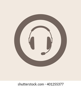 headphones with microphone  icon Vector