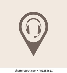  headphones with microphone  icon Vector